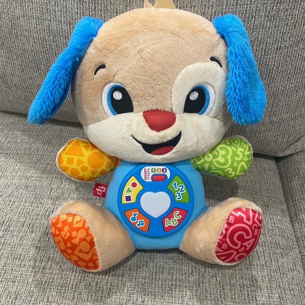 Interactive Plush Puppy Toy with Blue Ears